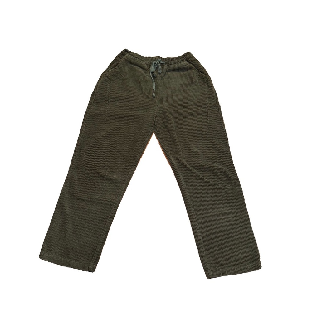 Women’s Olive Corduroy Pants with Stretch Waist